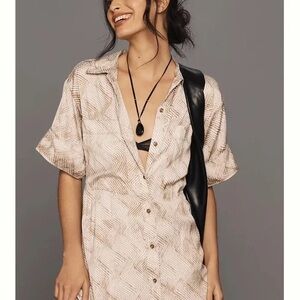 Anthropologie silky shirt dress